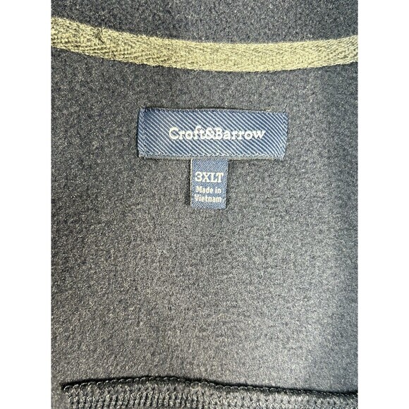 Croft And Barrow Fleece 1/4 Zip Pullover Size 3XLT Navy Blue Soft Thick - Picture 7 of 8